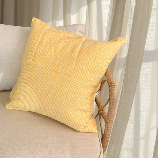 French Cushion Cover Yellow Stripe