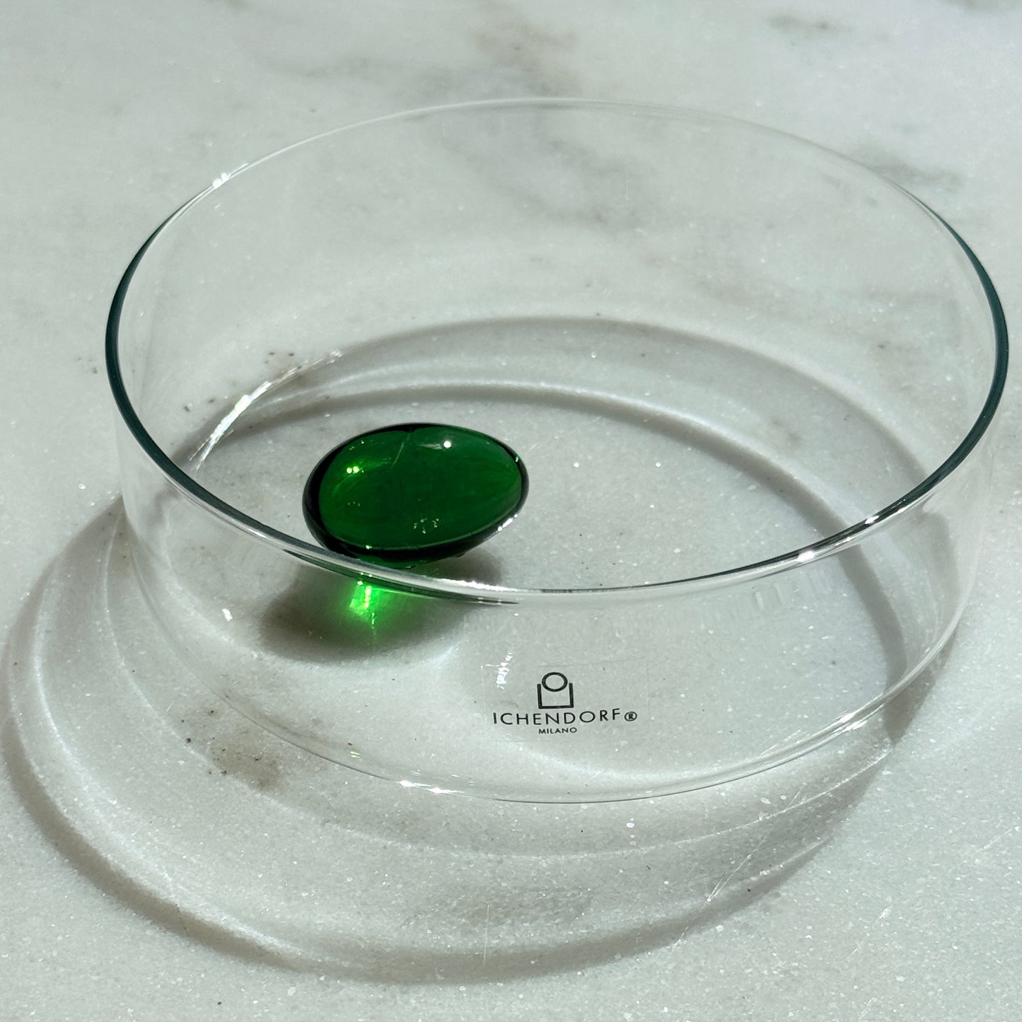 Clear Little Bowl with Green Olive