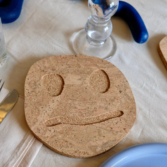 Oscar Cedon Smiley Confused Cork Trivet