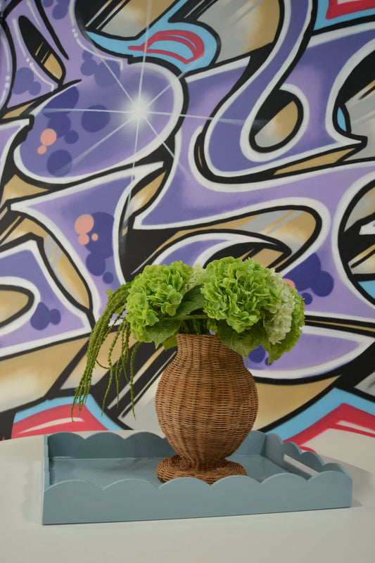 Scalloped Large Tray Pale Denim