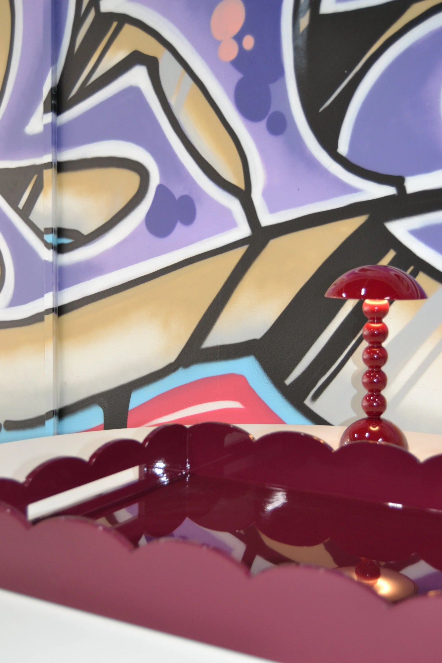 Bobbin LED Lamp Burgundy