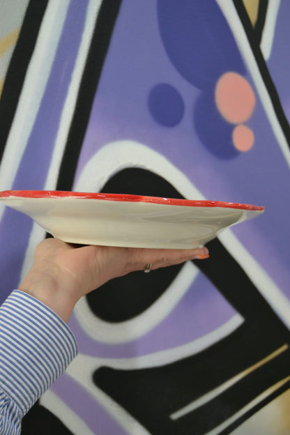 Pasta Plate Red Line
