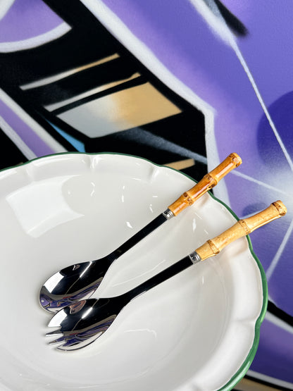 Sabre Salad Cutlery Set Panda Bamboo