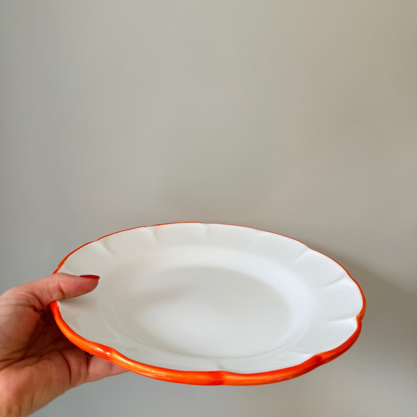 Pasta Plate Orange Line