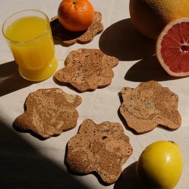 Oscar Cedon Organic Cork Coasters 4-p