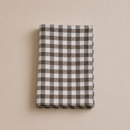 French Linen Napkin Brown Gingham