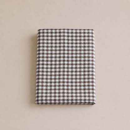 French Linen Table Cloth Brown Gingham