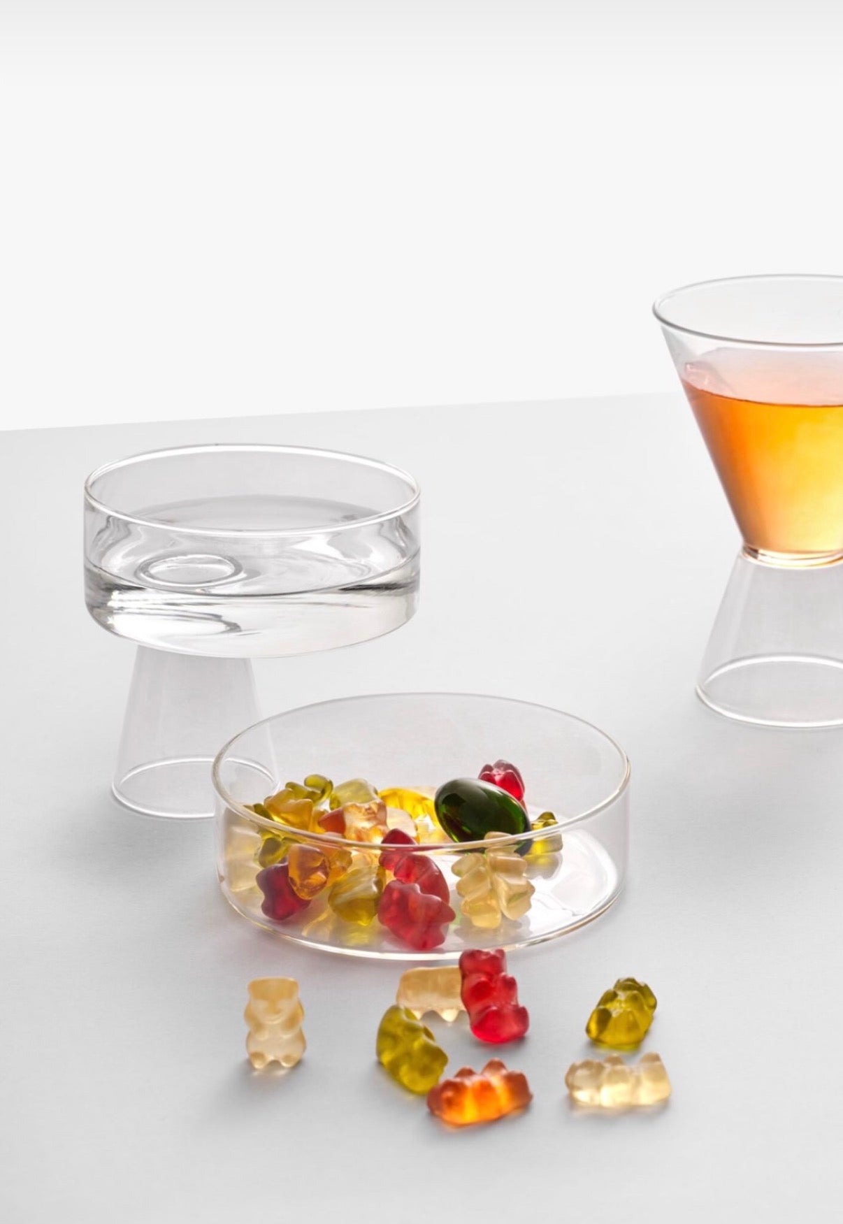 Clear Little Bowl with Green Olive