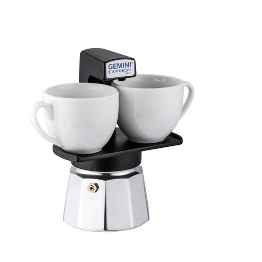 Svart espressobryggare med 2 koppar 
