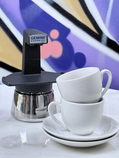 Svart espressobryggare från Italien av märket Gemini