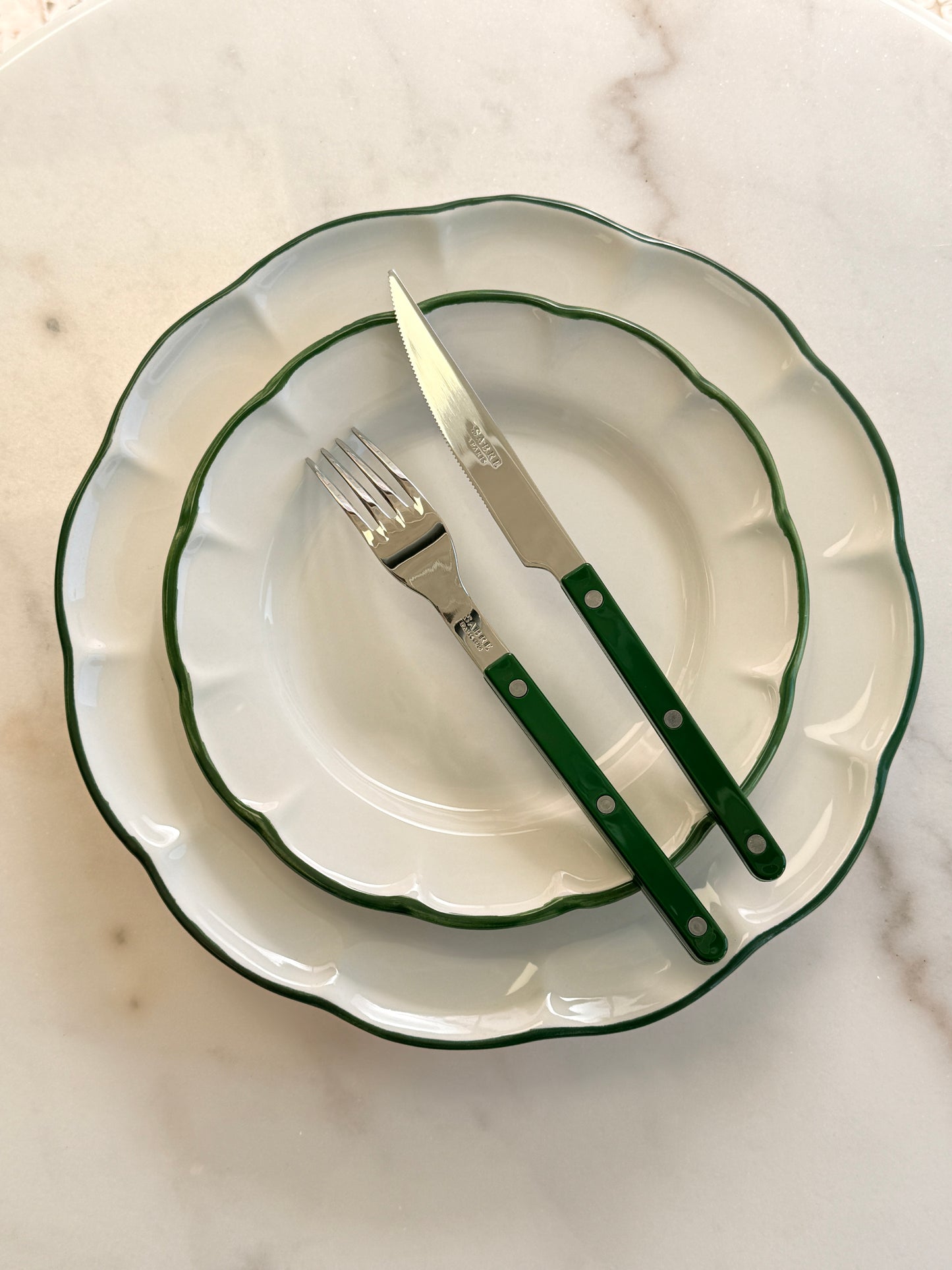 Little Plate Dark Green Line