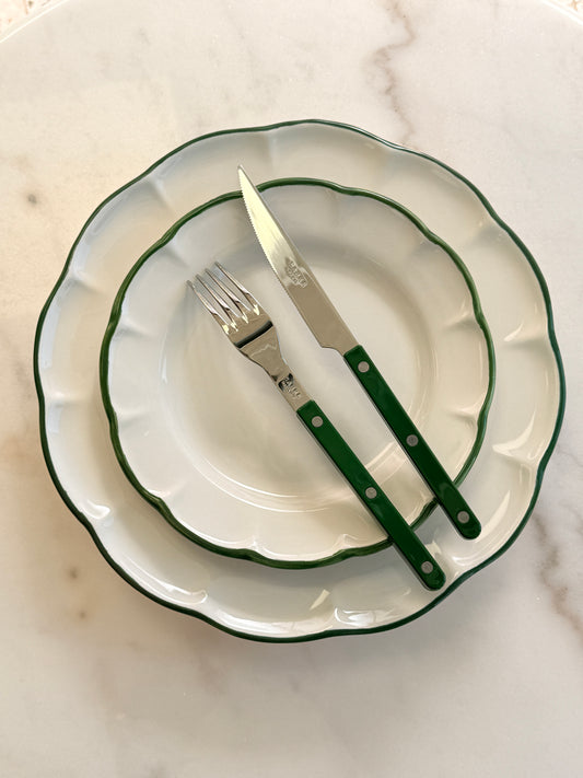Little Plate Dark Green Line