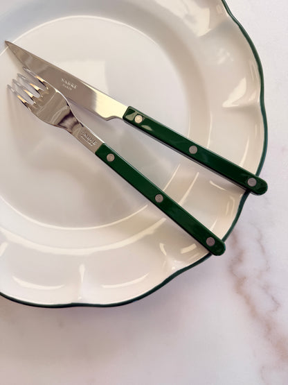 Dinner Plate Dark Green Line