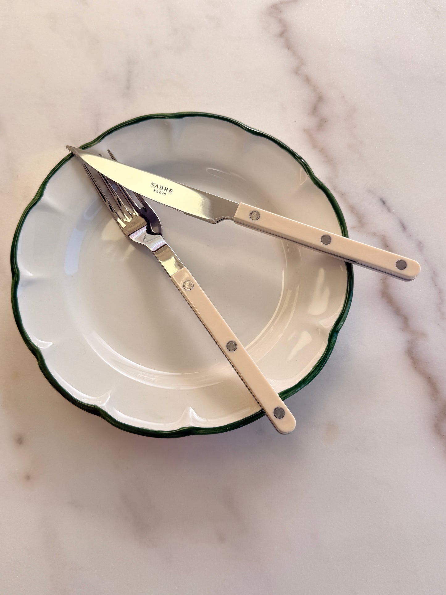 Little Plate Dark Green Line