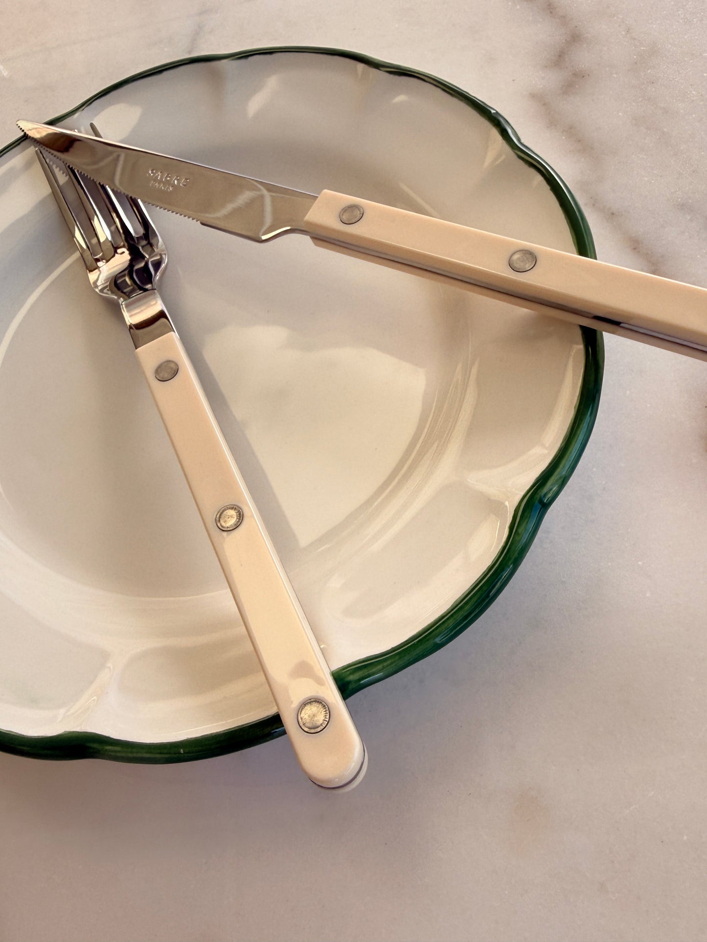 Little Plate Dark Green Line