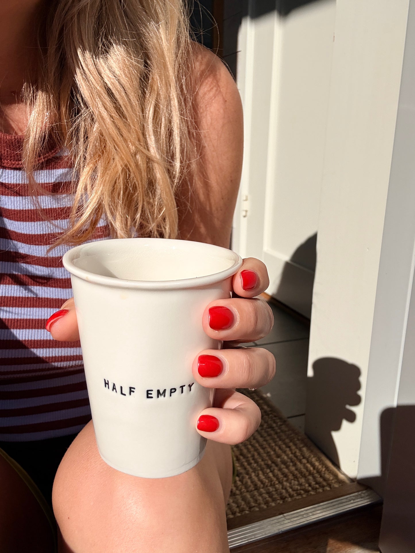 Half Empty Half Full Coffee Cups 2-p