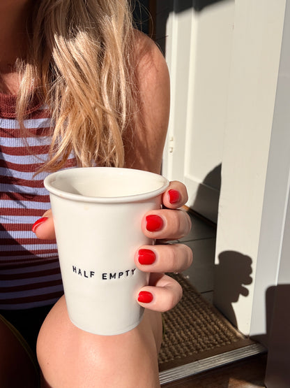 Half Empty Half Full Coffee Cups 2-p
