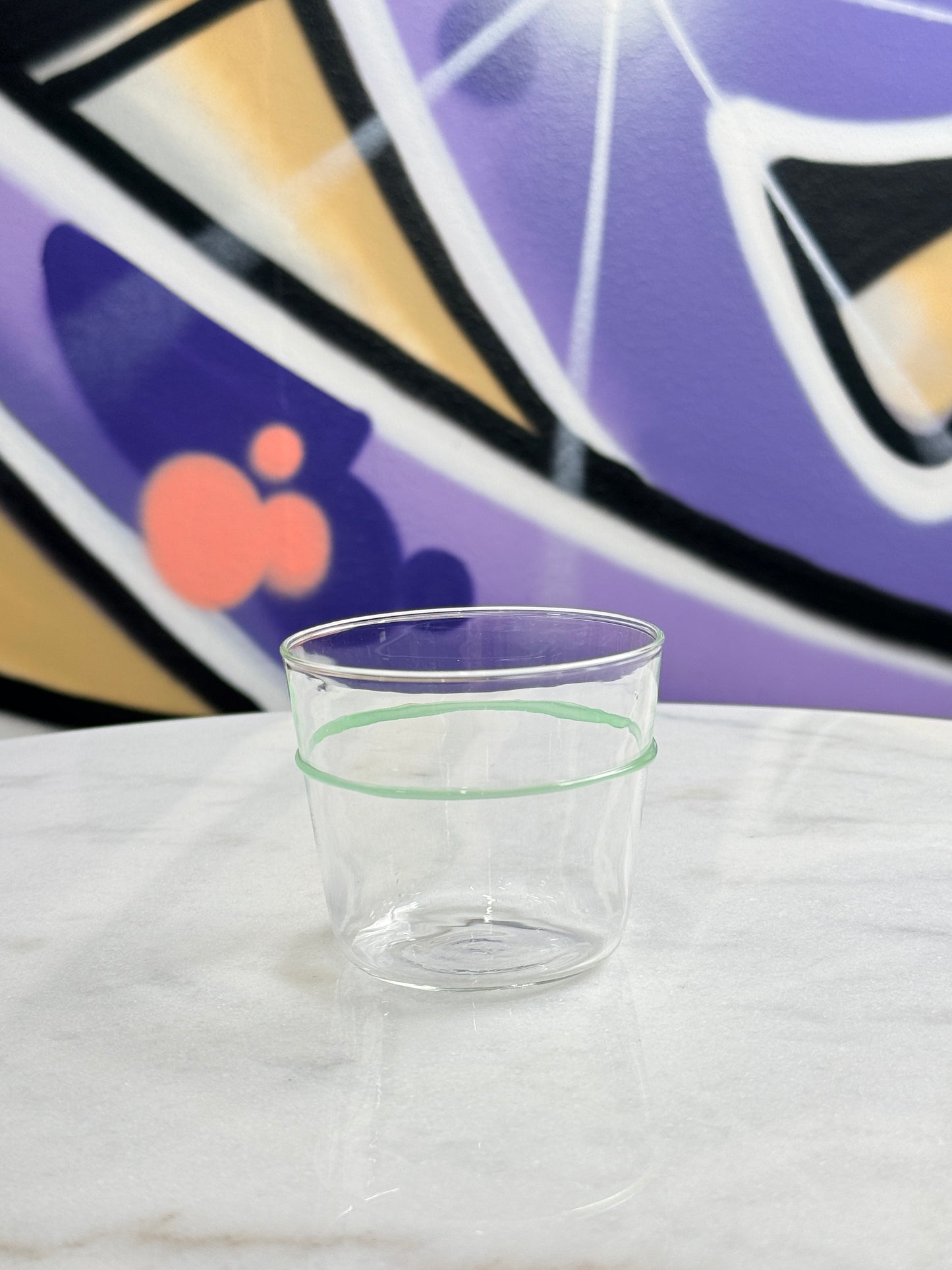 Drinking Glass Green Line