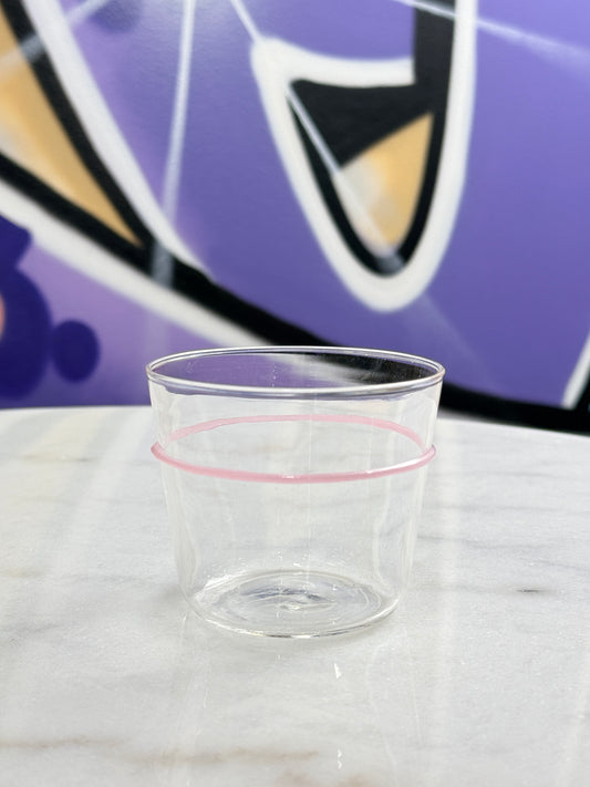 Drinking Glass Pink Line