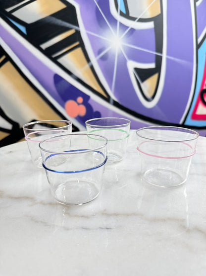 Drinking Glass Pink Line