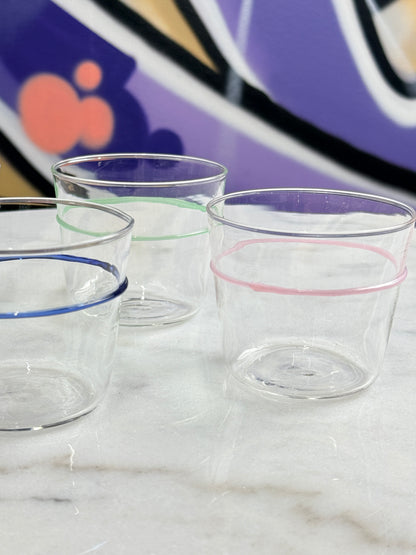 Drinking Glass Pink Line