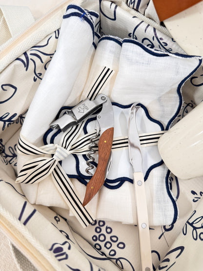 Picnic Set Navy Blue Stripe