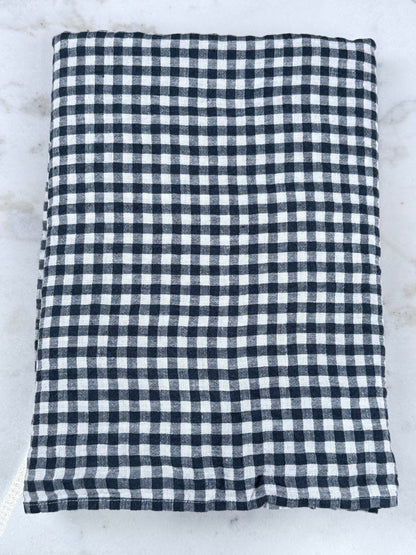 French Linen Table Cloth Anthracite Gingham