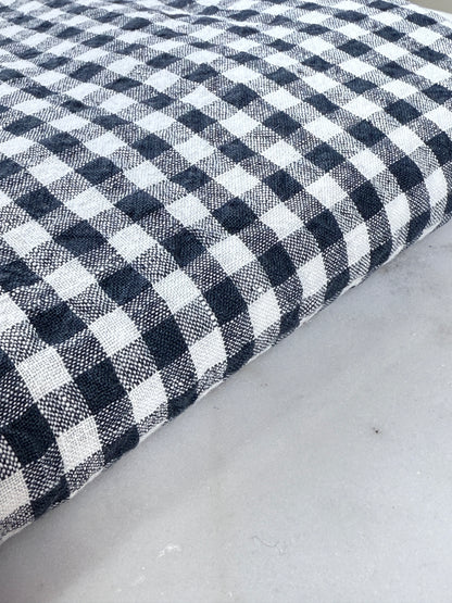 French Linen Table Cloth Anthracite Gingham
