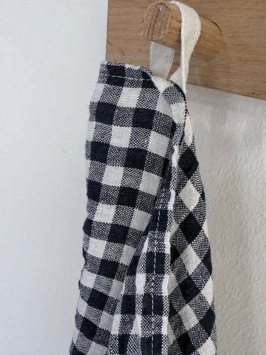 Viskestykke Antracit Gingham