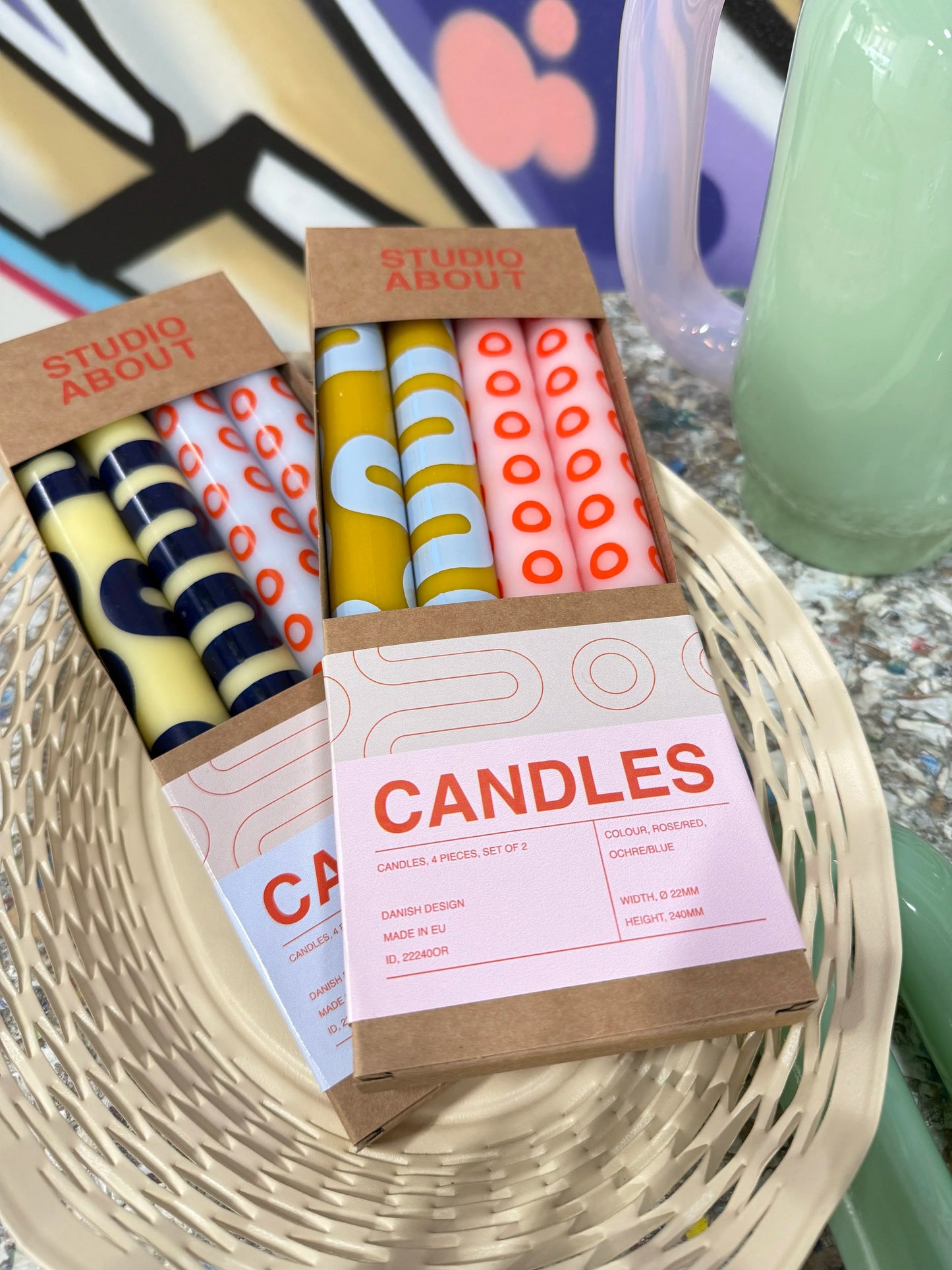 Candles Ochre and Rose