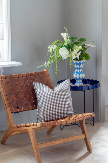 French Cushion Cover Brown Gingham