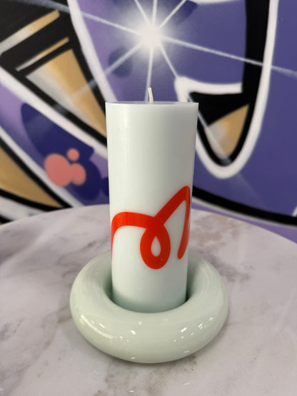 Pillar Candle Mint & Red