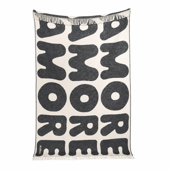 Couverture en laine noire Klekks n° 11 AMORE