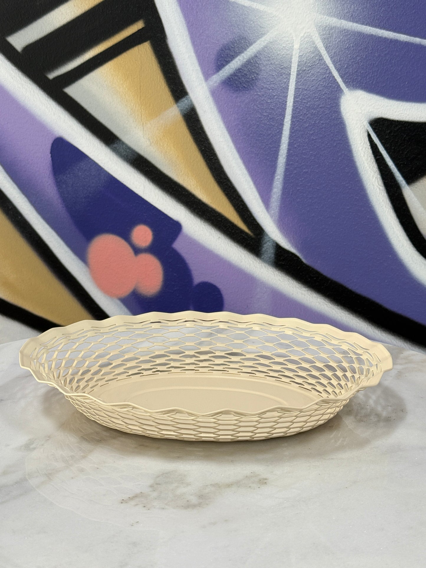 Bread Basket Large Creme White