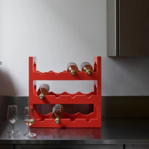 Massproductions Silo Stackable Wine Rack Red