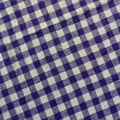 French Cushion Cover Flax Navy Gingham