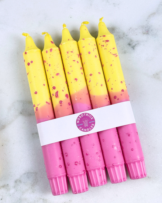 Lys Gul & Pink Konfetti 5 stk.