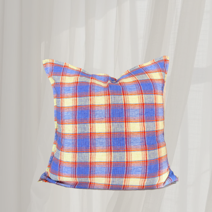 French Cushion Cover Summer Plaid