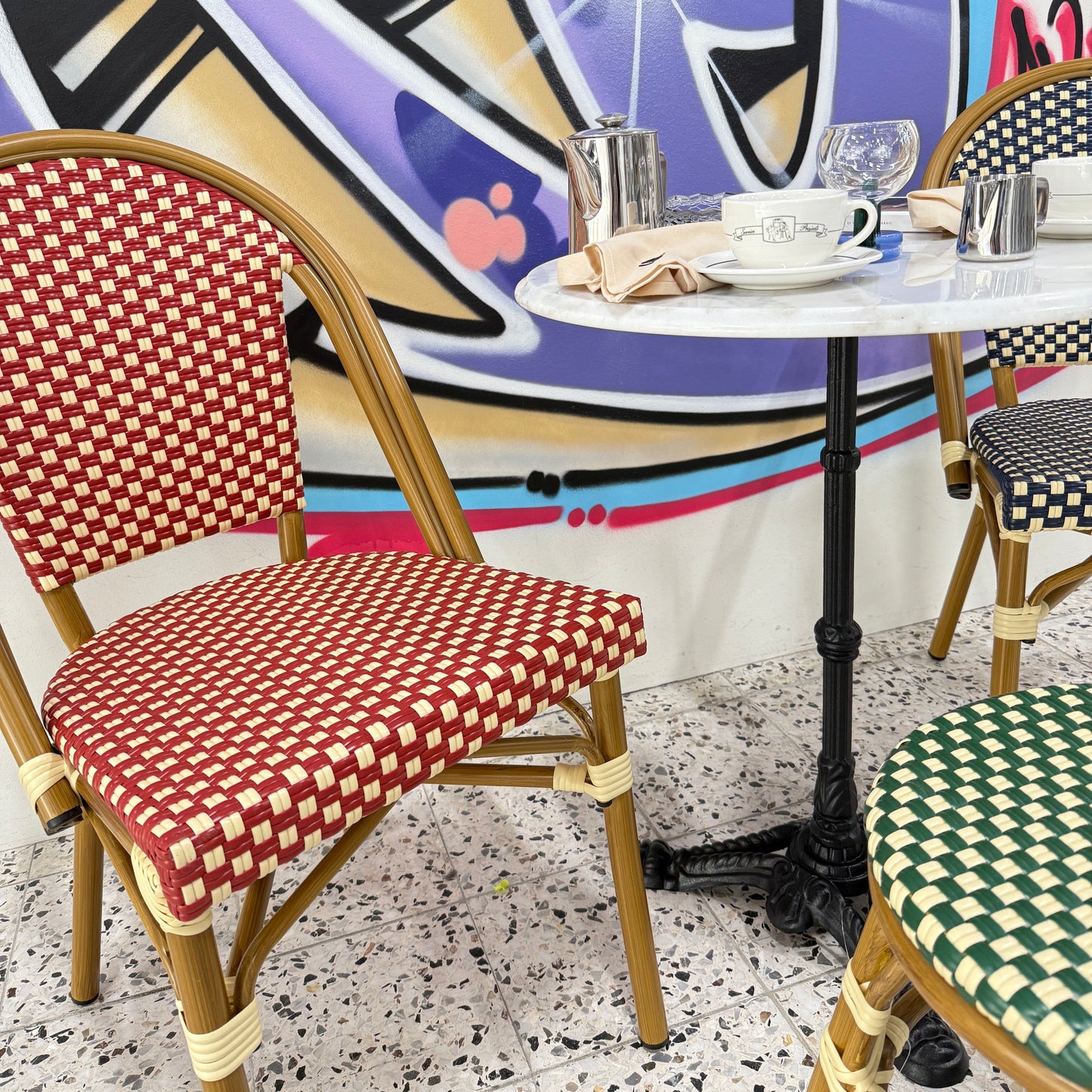 French Bistro Chair Red 2-p