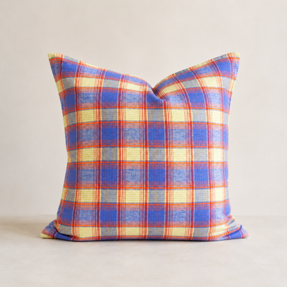 French Cushion Cover Summer Plaid