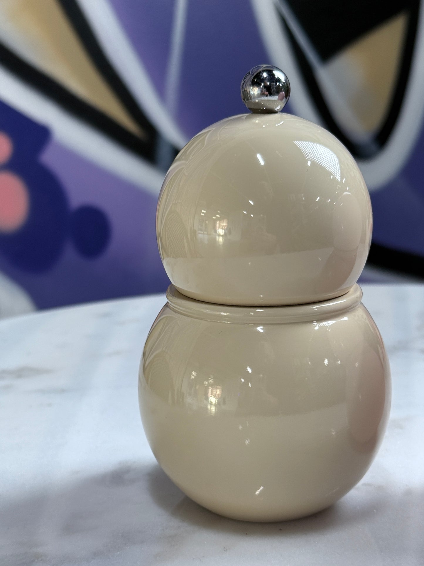 Lille spole salt- og peberkværn beige