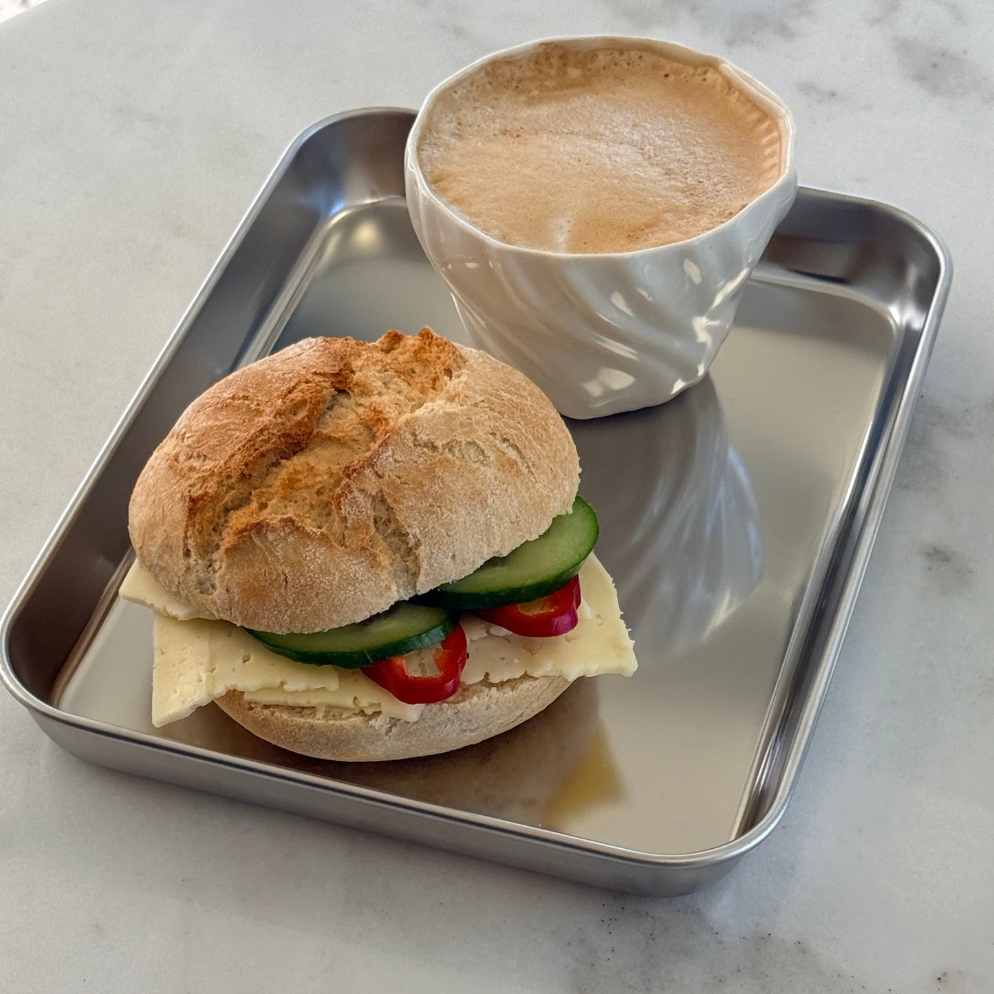 Mon Bistro fastfoodbakke i rustfrit stål