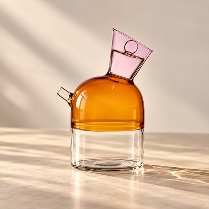 Oil Bottle Amber & Pink
