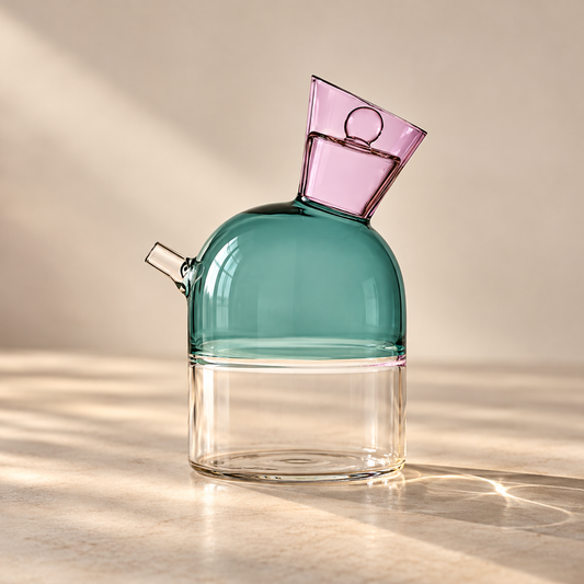 Oil Bottle Petrol Blue & Pink