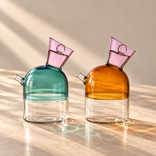 Oil Bottle Petrol Blue & Pink