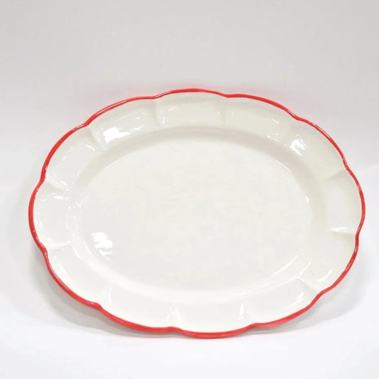 Oval Tray Red Line