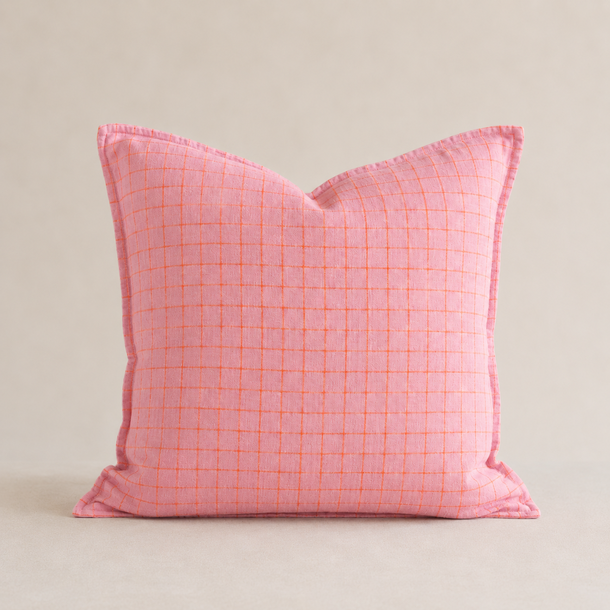 French Cushion Cover Parma Orange Checks