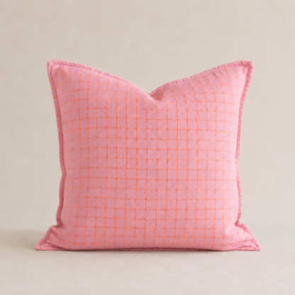 French Cushion Cover Parma Orange Checks