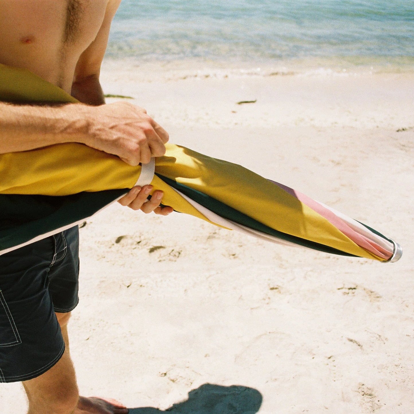 Premium strandparasoll 70-talls panel Cinque