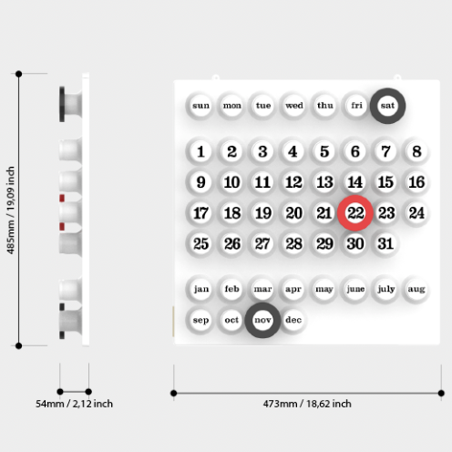 Ring a Date Calendar White